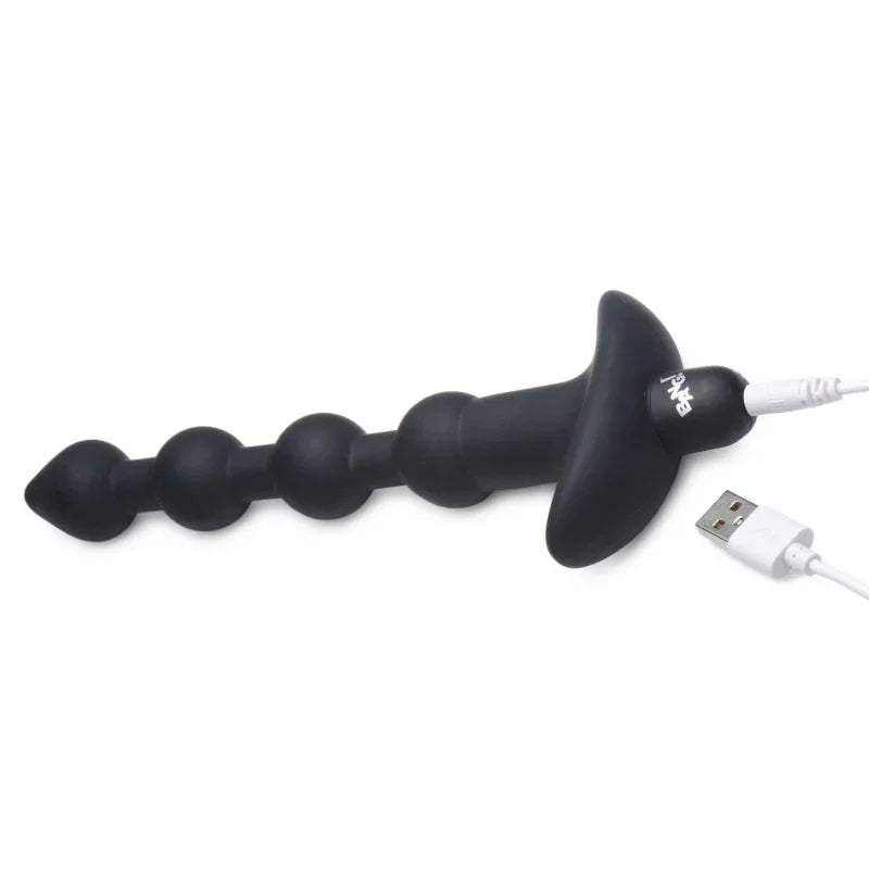Bang - Vibrating Silicone Anal Beads and Remote Black - MyPleasure