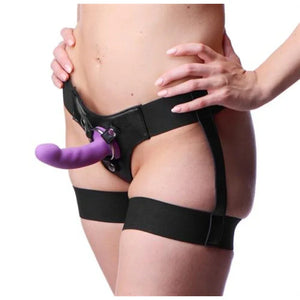 Bardot Elastic Strap on Harness With Thigh Cuffs - MyPleasure