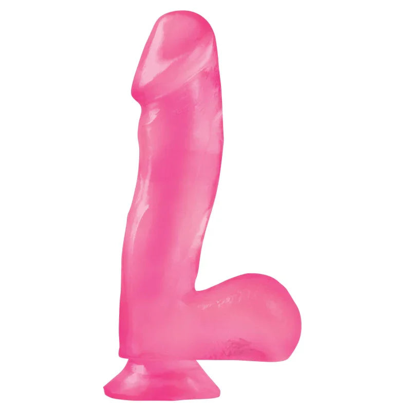 Basix Rubber Works - 6.5 Inch Dong With Suction Cup - Pink - MyPleasure