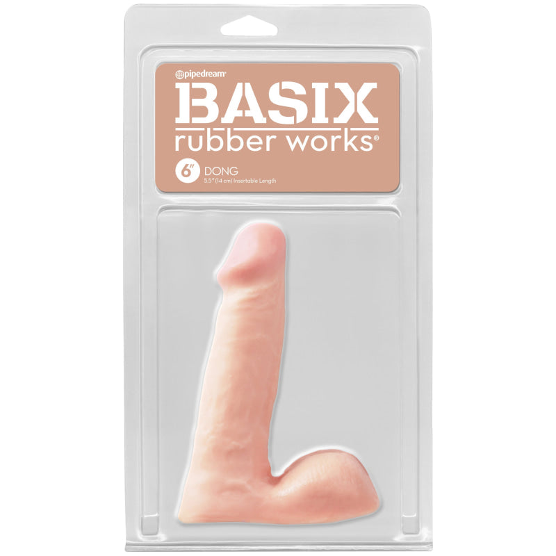 Basix Rubber Works - 6 Inch Dong - Flesh