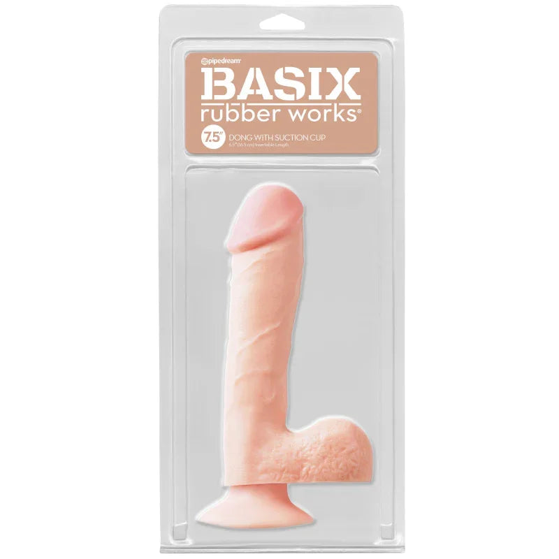 Basix Rubber Works - 7.5 Inch Dong With Suction Cup - Flesh - MyPleasure