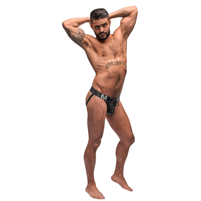 Black Ice Lace Up Jock - S/m