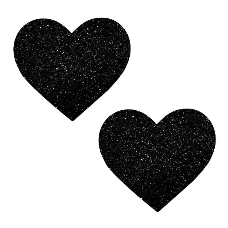 Black Malice Glitter I Heart U Nipztix Pasties - MyPleasure