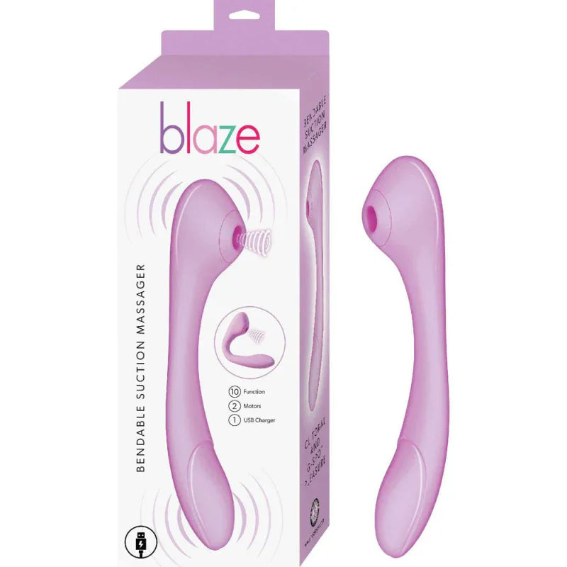 Blaze Bendable Suction Massager - Lavender - MyPleasure