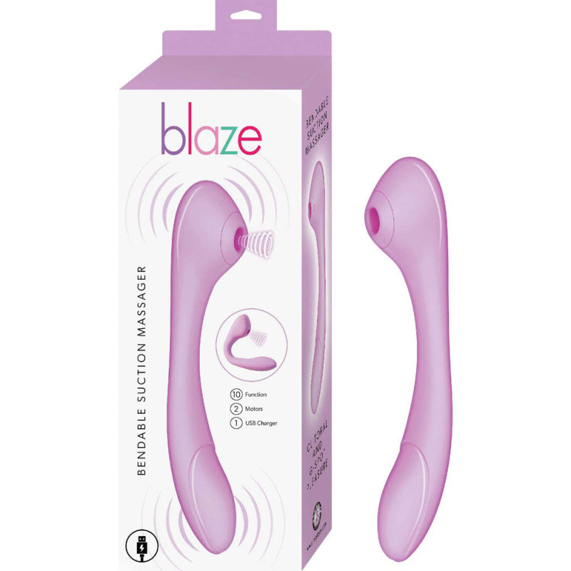Blaze Bendable Suction Massager  - Lavender