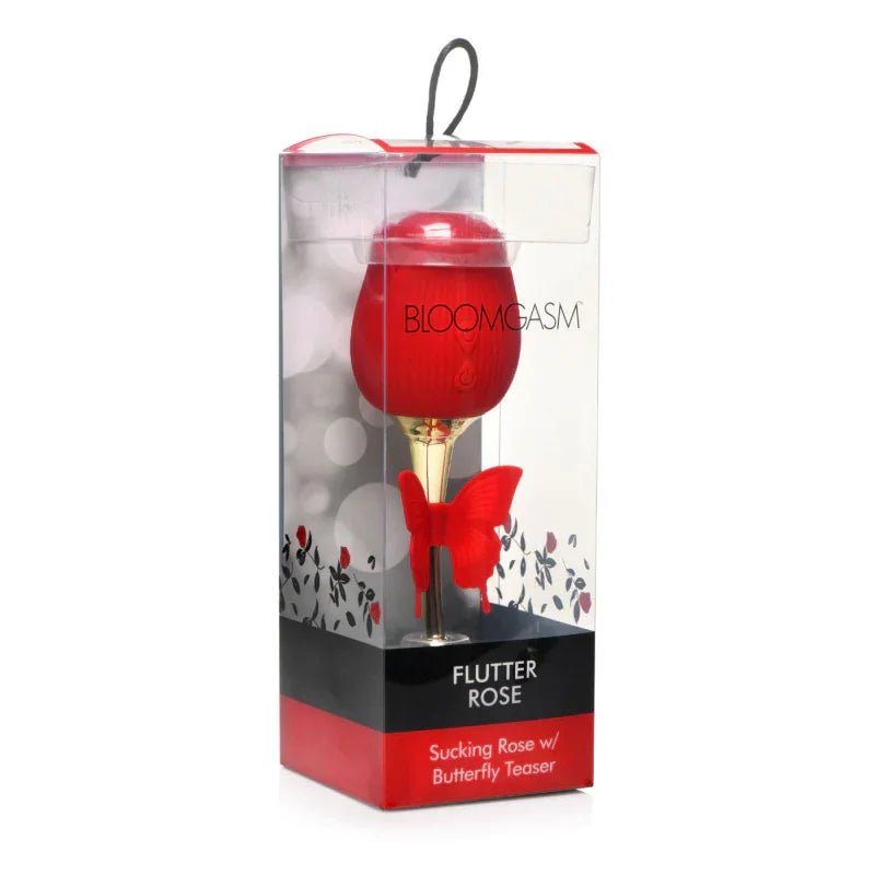 Bloomgasm Flutter Rose Sucking Rose With Butterfly Teaser - Red  MyPleasure