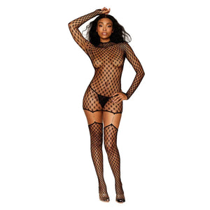 Bodystocking Garter Dress - One Size - Black - MyPleasure