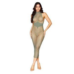 Bodystocking Gown - One Size - Sage - MyPleasure