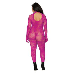 Bodystocking With Finger Gloves - Queen Size - Azalea - MyPleasure