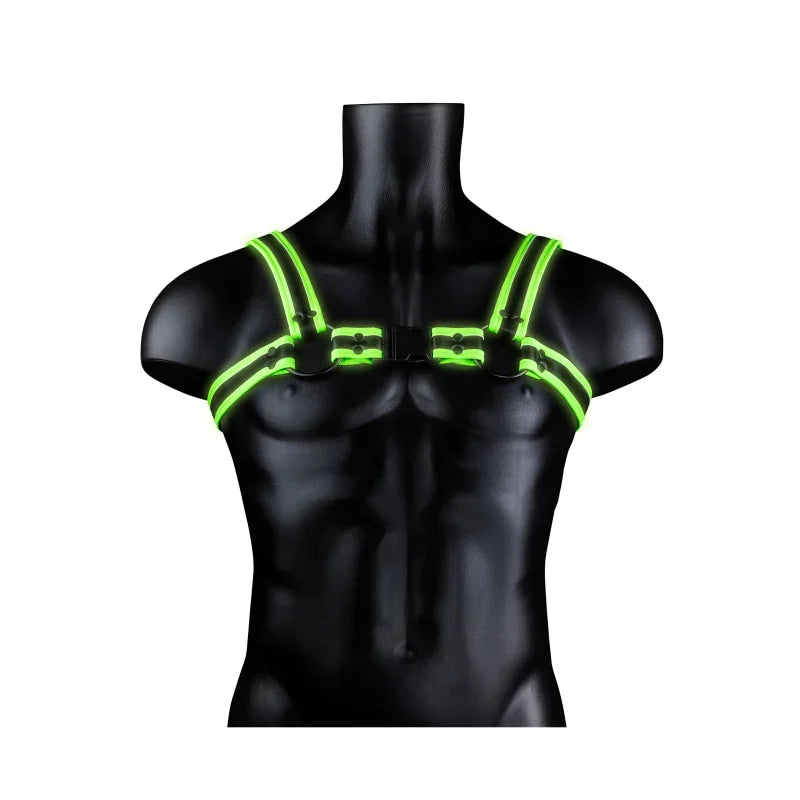 Bonded Leather Buckle Harness - Large/xlarge - Glow in the Dark - MyPleasure