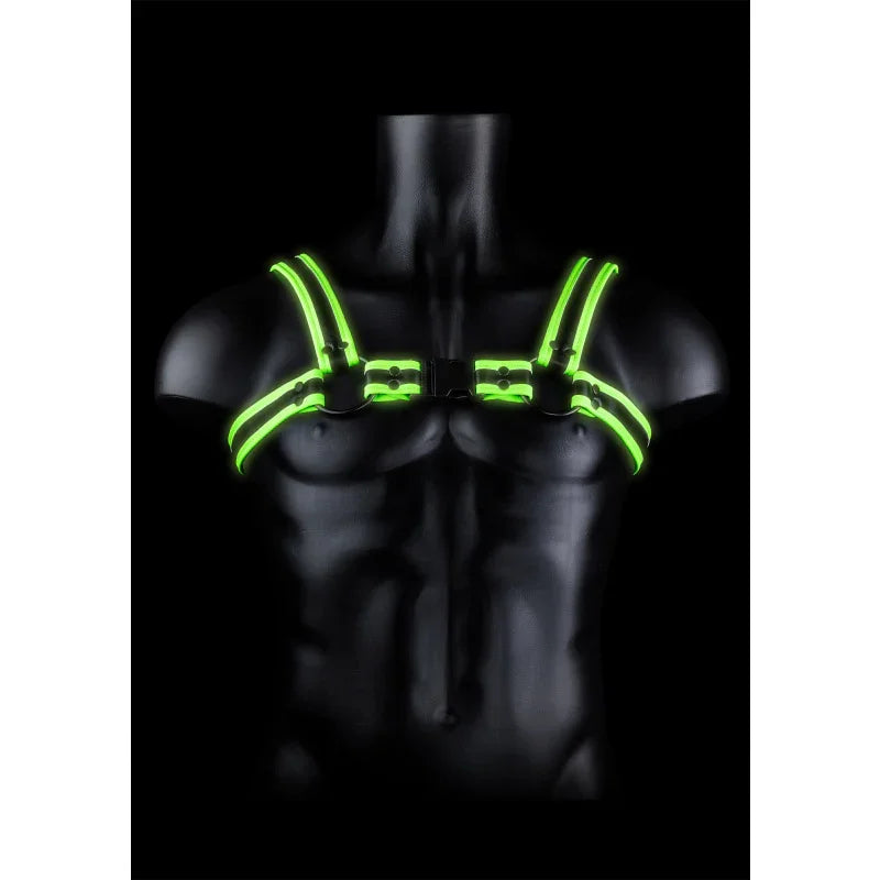 Bonded Leather Buckle Harness - Large/xlarge - Glow in the Dark - MyPleasure