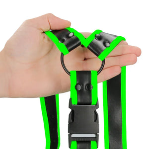 Bonded Leather Buckle Harness - Small/medium - Glow in the Dark