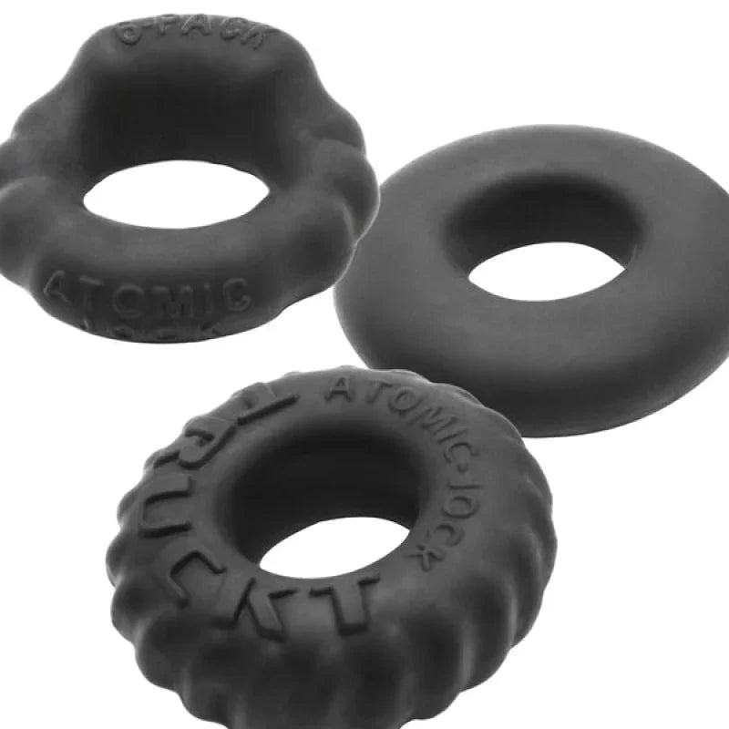 Bonemark 3-Pack Boner Cockring Kit - Black - MyPleasure