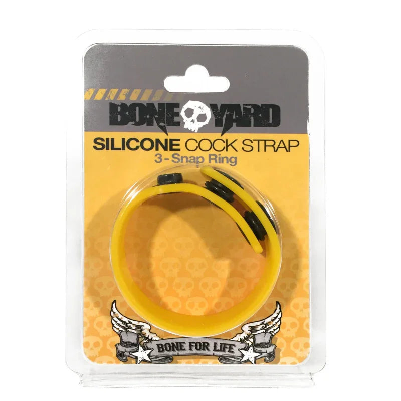 Boneyard Silicone Cock Strap 3 - Snap Ring - Yellow - MyPleasure