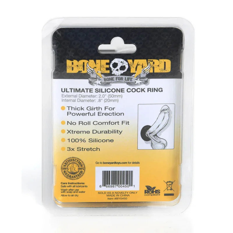 Boneyard Ultimate Silicone Cock Ring - Black - MyPleasure