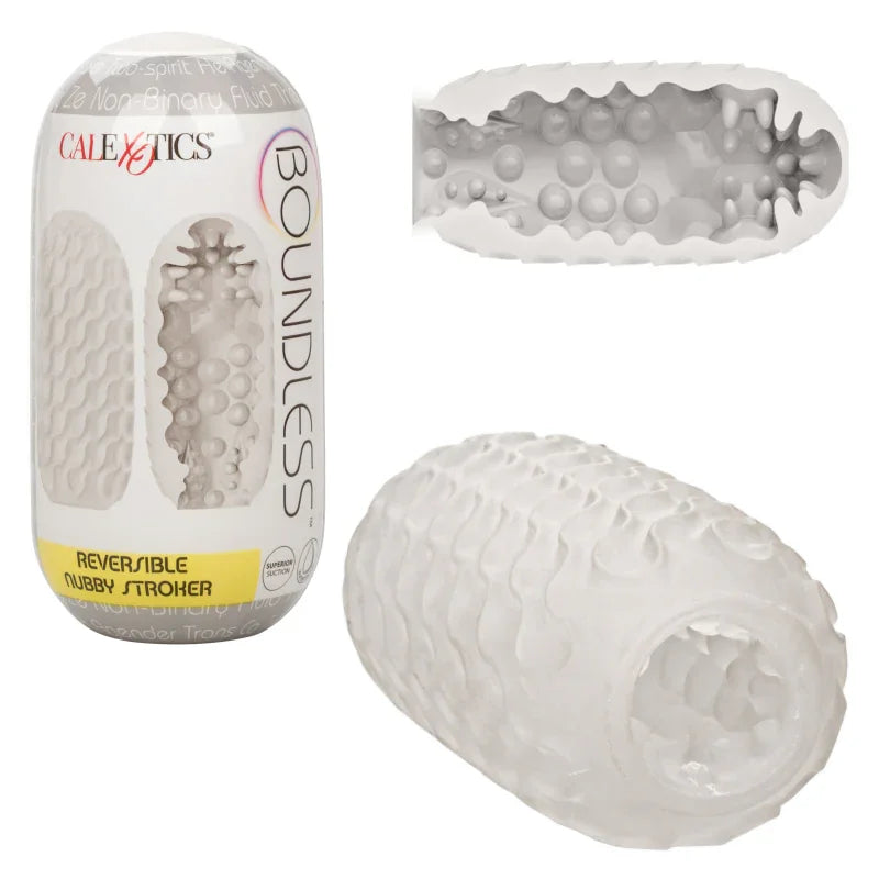 Boundless Reversible Nubby Stroker - Clear - MyPleasure