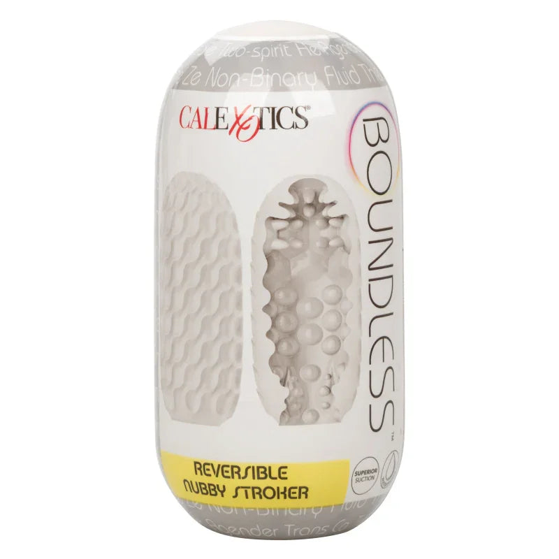 Boundless Reversible Nubby Stroker - Clear - MyPleasure