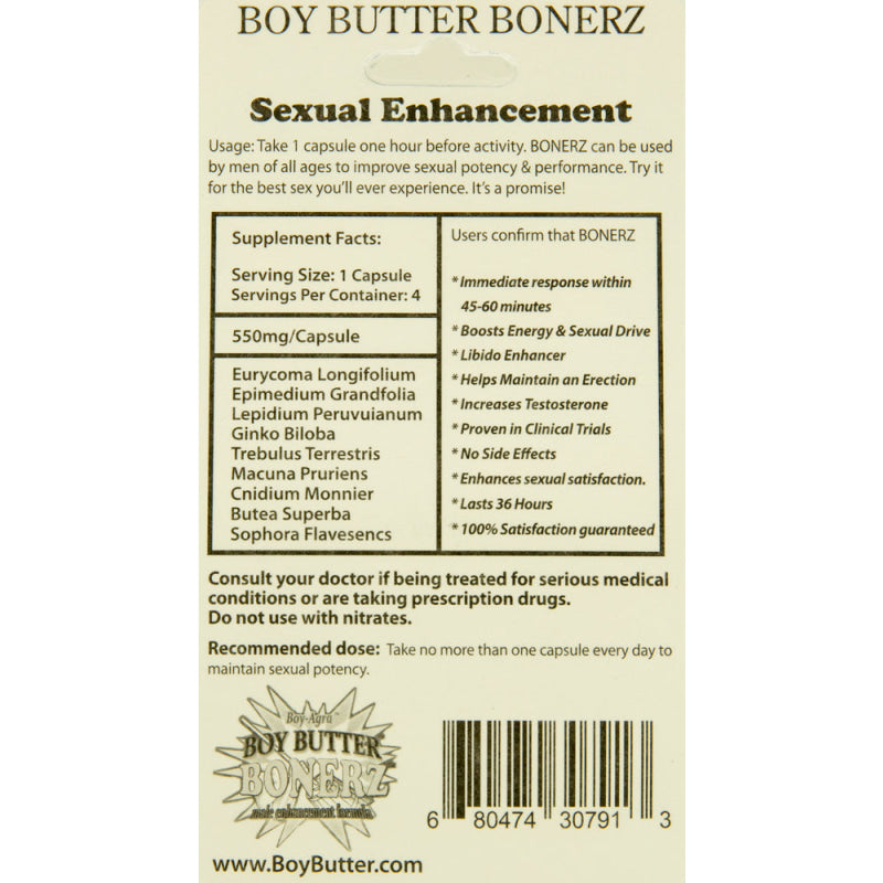 Boy-Agra Boy Butter Bonerz - Male Enhancement 4 Pack