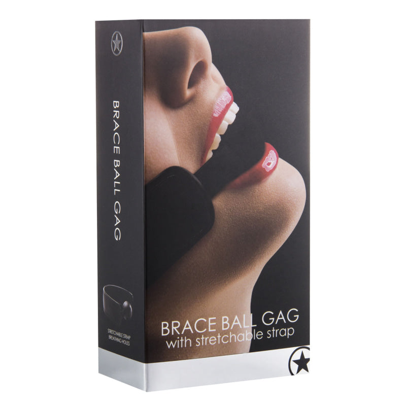 Brace Ball Gag W / Stretchable Strap - Black