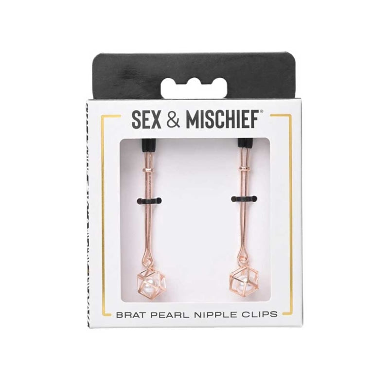 Brat Pearl Nipple Clips - Rose Gold