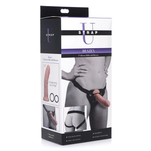 Brazen 8 Inch Silicone Dildo With Harness - MyPleasure