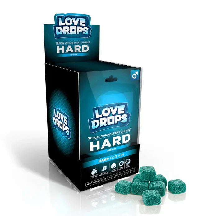 Love Drops Sexual Enhancement Gummies for Him - Hard Pop Display 12ct