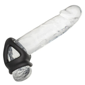 CalExotics Alpha Liquid Silicone Dual Cage & Cock Ring for Men - MyPleasure
