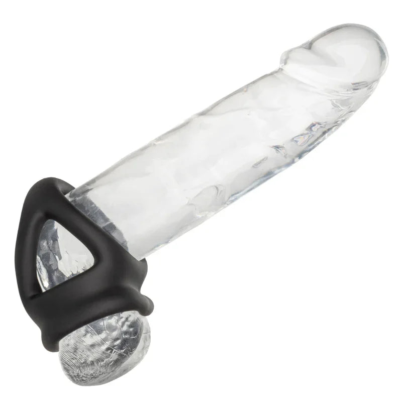 CalExotics Alpha Liquid Silicone Dual Cage & Cock Ring for Men - MyPleasure