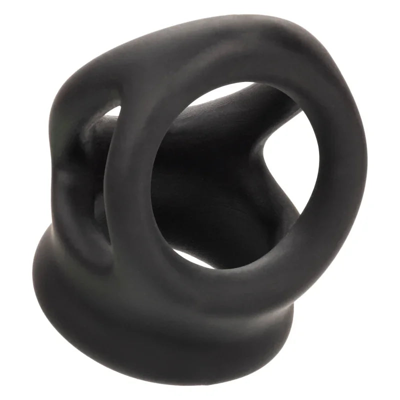CalExotics Alpha Liquid Silicone Dual Cage & Cock Ring for Men - MyPleasure