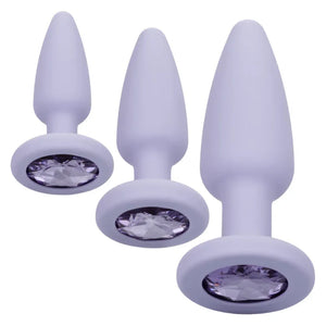CalExotics First Time Crystal Booty Kit Anal Butt Plug Toy Set of 3 - Purple - MyPleasure