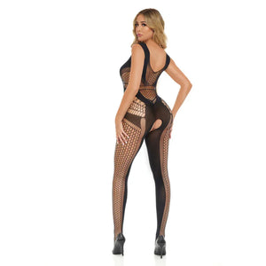 Catch Feelings Crotchless Bodystocking - One Size - Black - MyPleasure