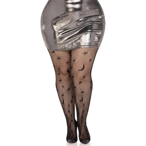 Celestial Net Tights - 1x/2x - Black - MyPleasure