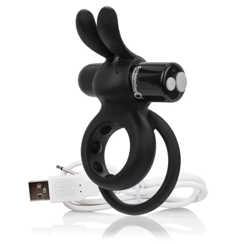 Charged Ohare Rechargeable Rabbit Vibe - Black - MyPleasure
