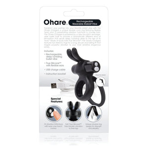 Charged Ohare Rechargeable Rabbit Vibe - Black - MyPleasure