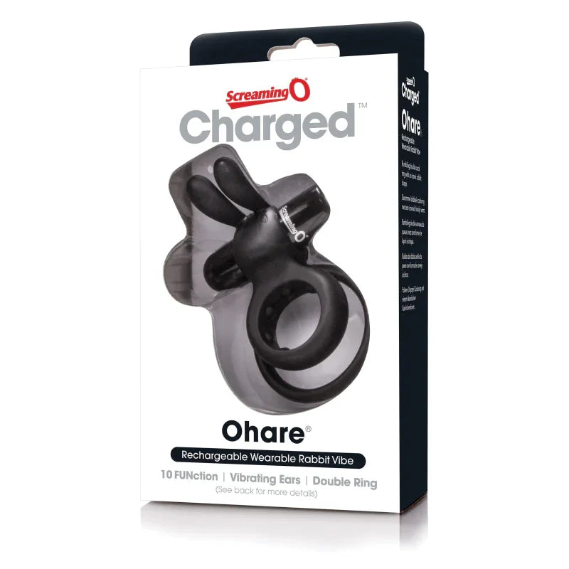 Charged Ohare Rechargeable Rabbit Vibe - Black - MyPleasure