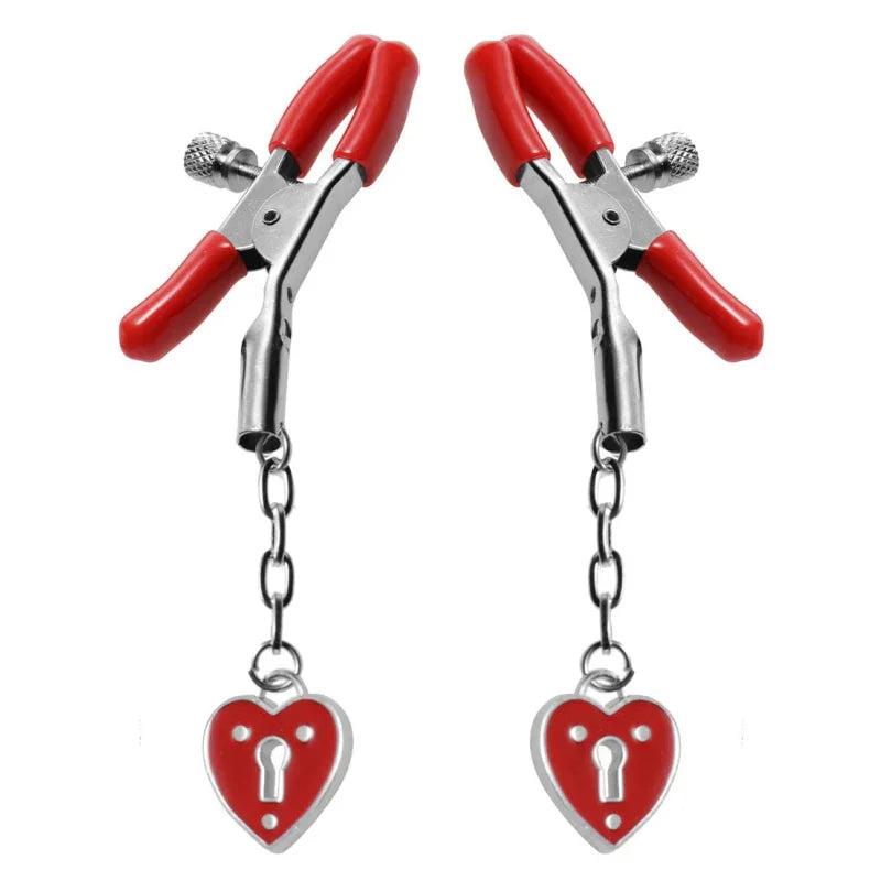 Charmed Heart Padlock Nipple Clamps - MyPleasure