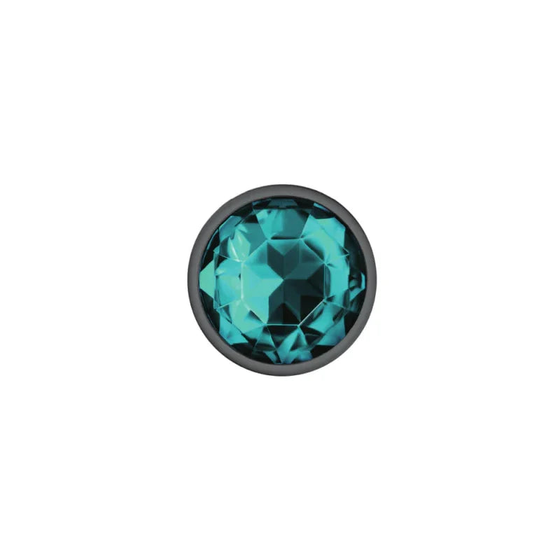 Cheeky Charms - Gunmetal Metal Butt Plug - Round - Teal - Small - MyPleasure