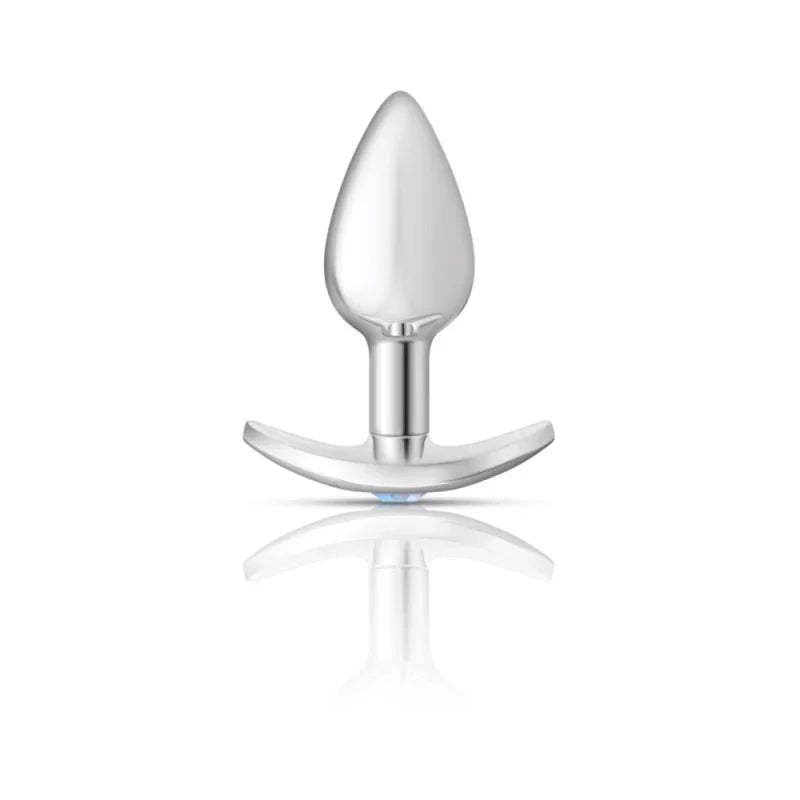 Cheeky Charms - Silver Metal Butt Plug Kit - Clear/ Bright Pink - MyPleasure