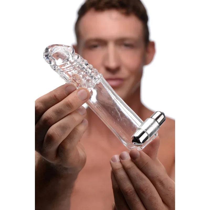 Clear Sensations Penis Extender Vibro Sleeve With Bullet - MyPleasure