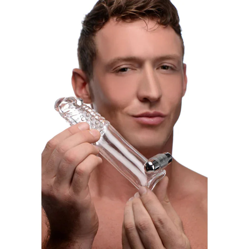 Clear Sensations Penis Extender Vibro Sleeve With Bullet - MyPleasure