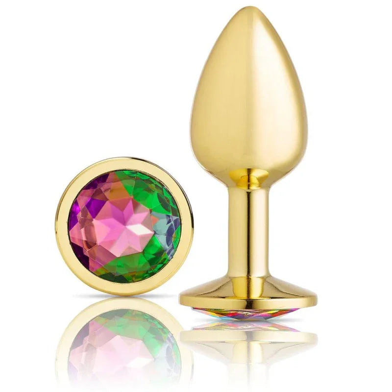 Cloud 9 Novelties Anal Gems Jeweled Gold Chromed Anal Plug - Small - MyPleasure