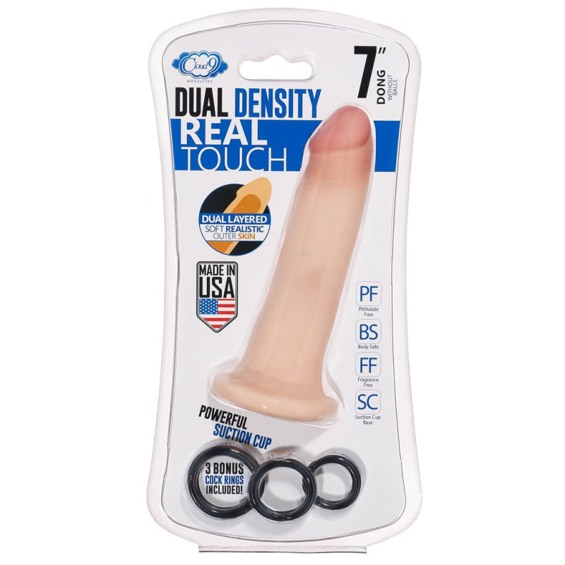 Cloud 9 Novelties Dual Density Real Touch 7 Inch With No Balls - Flesh