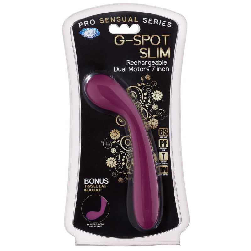 Cloud 9 Novelties G-Spot Slim 7 Inch Flexible Body Vibrator - Plum