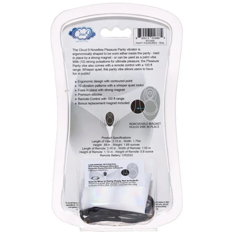 Cloud 9 Panty Pleasures Magnetic Panty Vibe - Teal - MyPleasure