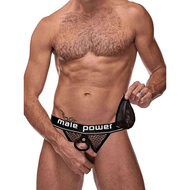 Cock Pit Net Cock Ring Jock - S/ M - Black - MyPleasure