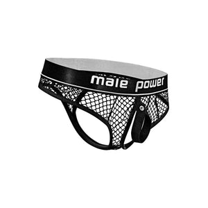 Cock Pit Net Cock Ring Thong - S/ M - Black - MyPleasure