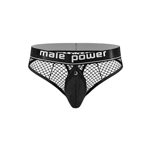 Cock Pit Net Cock Ring Thong - S/ M - Black - MyPleasure