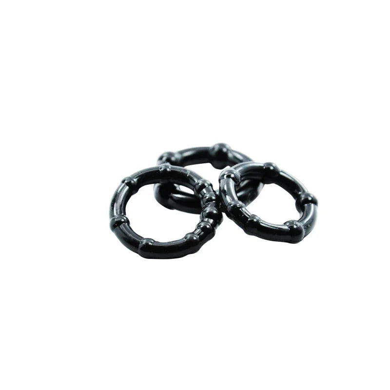 Cockring Combo Beaded - Black - MyPleasure