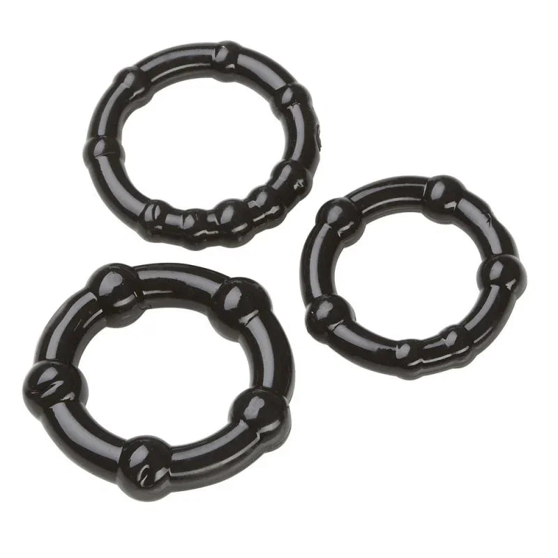 Cockring Combo Beaded - Black - MyPleasure