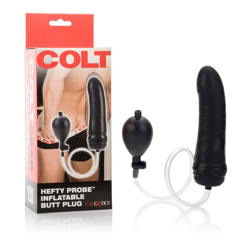 Colt Hefty Probe Inflantatable Butt Plug - Black - MyPleasure